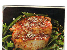 Côte de porc au tandoori et finesse de pois gourmands facile