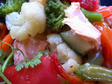 Dôme de saumon frais et ses légumes