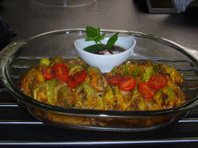 Fleur de courgette farcie à la sauce menthe