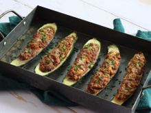 Courgettes farcies bœuf et ciboulette