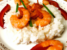 Riz poivron crevettes