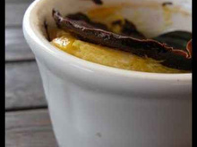 Crème orange bergamotée sous craquant de chocolat noir