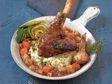 Souris d’agneau au four avec légumes racines