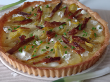 Tarte au chorizo, chèvre frais et poireau