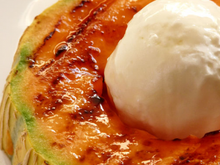 Melon grillé, miel d'acacia & glace au chèvre