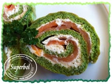 Biscuit roulé au persil et saumon