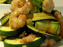 Courgette and crevettes