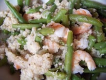 Taboulé de crevettes et haricots verts
