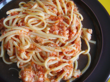 Linguine à la bolognaise de poisson