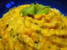 Purée de carottes nouvelles au St Moret et à la Coriandre