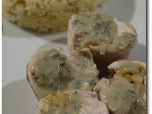 Ballottines de dinde farcies aux endives sauce Roquefort