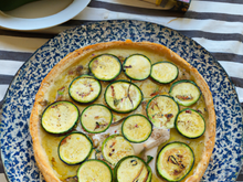 Tarte à la brande de morue et aux courgettes