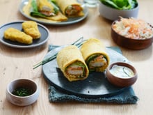 Wraps de lentilles corail aux tenders et coleslow