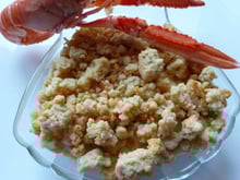 Crumble de fruits de mer, Lichette en sabayon