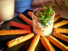 Fingers apéritifs et sa crème au roquefort