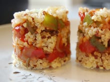 Quinoa / boulgour & fondue de poivrons à la tomate