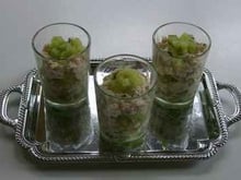 Verrines froides de crabe au dés de concombre