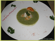 Crème de laitue et Saint-Jacques