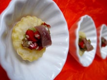 Feuilleté au poivron vert et anchois mariné