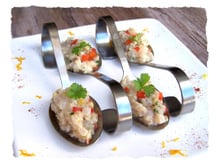 Tartare de liche au vinaigre de mandarine