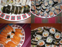 Sushi au saumon et concombre