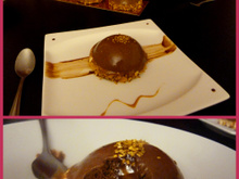 Dôme mystère au chocolat, vanille, caramel beurre salé