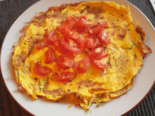 Omelette à la tomate maison