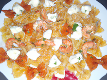 Farfalle à la ricotta et crevettes