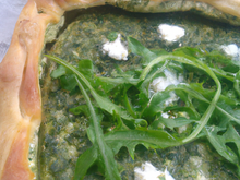 Tarte ricotta et roquette farcie au pesto
