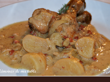 Pilons de poulet aux navets, pommes et cidre