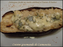 Savoureuses aubergines farcies au risotto de cabillaud et Fourme d'Ambert