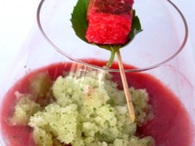 Martini fraise et granité au basilic  - Brioche perdue