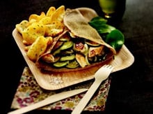 Galettes de sarrasin au poulet et légumes