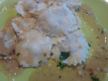Raviolis farcis au jambon et sa sauce au cresson