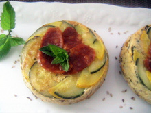 Tatin de courgette ricotta et chorizo