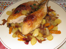 Dinde chaponnée à la catalane