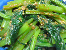 Namuru de Komatsuna ou d'épinards  - recette coréenne