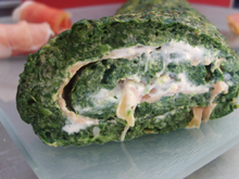 Roulé d'épinards fromage frais / jambon