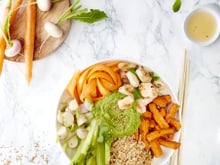 Buddha bowl printanier au lapin