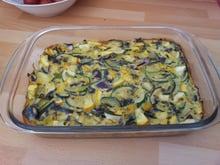 Flan de courgettes jaunes et vertes