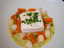 Pavé de cabillaud lardé au saumon fumé