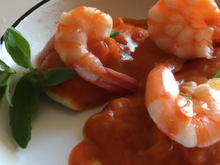 Gambas rôties en chutney d'automne