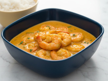 Crevettes au curry et coco