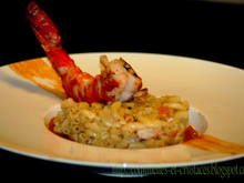 Risotto de coquillettes aux crustacés, et sa bisque