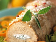 Rôti de porc farci à la sauge