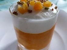 Crème de carottes sous mousse de Chavroux
