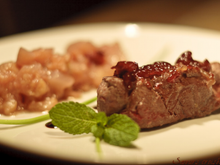 Sanglier et sa compotée mi-poire mi-navet à la bière