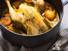 Poulet aux abricots et au cidre