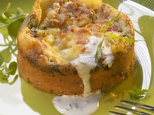 Flamiche sans croûte, andouille au maroilles