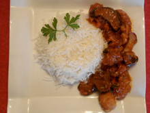 'Rougail poulpe' (Poulpe à la sauce de tomates)